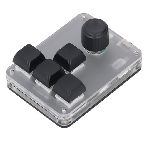 YWBL-WH Mini-Tastatur mit 4 Tasten, Einhändige Mechanische Tastatur, Programmierbare RGB-Makrotastatur, Individuelle Industriekonsole von YWBL-WH