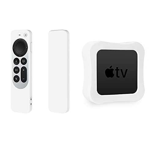 Rutschfeste Schutzhülle aus stoßfestem Silikon, für Apple TV 4K TV6 und Apple TV 4K 6. Generation Box (2 Stück, weiß) von YWL