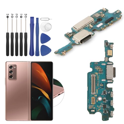 Dock-Anschluss für Samsung Galaxy Z Fold2, Ladeanschluss, Flexkabel, Ersatz für Z Fold2 5G SM-F916U, USB-Ladegerät, Dock-Board-Anschluss mit Werkzeug, Schwarz von YWLRONG