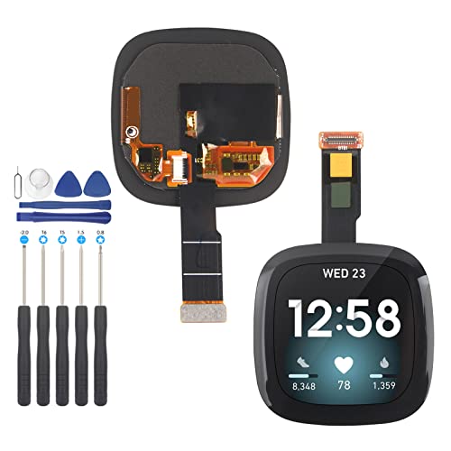 YWLRONG Ersatzdisplay für Fitbit Versa 3 FB511 / Fitbit Sense FB512 Uhr, LCD-Display, Touchscreen-Digitizer mit Werkzeug, Schwarz von YWLRONG