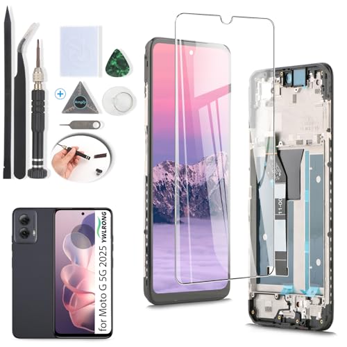 YWLRONG Ersatz-LCD-Touchscreen-Digitizer für Motorola Moto G 5G 2025 XT2513-1 XT2513-2 XT2513V mit Werkzeug (mit Rahmen) von YWLRONG