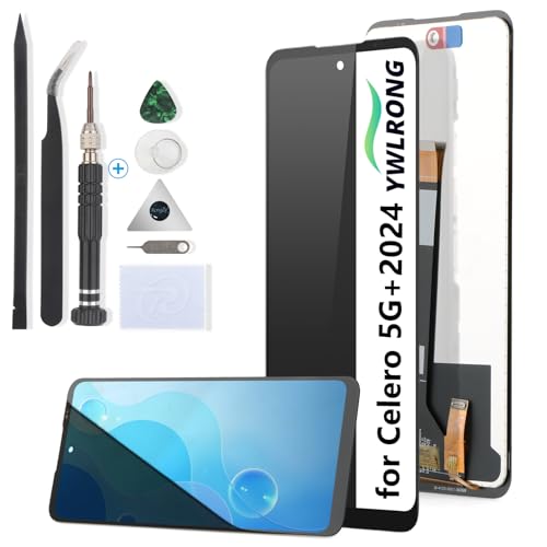 YWLRONG Ersatzbildschirm für Boost Mobile Celero 5G + 2024 für Celero3 5G Plus 2024 Display Touchscreen Digitizer Montage Ersatz mit Werkzeugen (schwarz) von YWLRONG