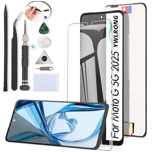 YWLRONG Ersatzbildschirm für Motorola Moto G 5G 2025 für Moto G 5G 2025 XT2513-1 XT2513-2 XT2513V Display Touchscreen Digitizer Montage Ersatz mit Werkzeugen (schwarz) von YWLRONG