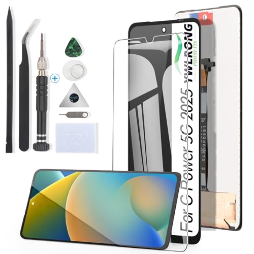 YWLRONG Ersatzbildschirm für Motorola Moto G Power 5G 2025 für Moto G Power 5G 2025 XT2515v XT2515-1 XT2515-2 Display Touchscreen Digitizer Montage Ersatz mit Werkzeugen (schwarz) von YWLRONG