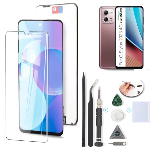 YWLRONG Ersatzdisplay für Motorola Moto G Stylus 2023 4G 4G Stylus 2023 4G XT2317 Display Touchscreen Digitizer Montage Ersatz mit Werkzeugen (schwarz) von YWLRONG