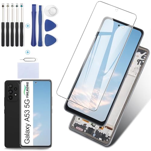 für LG Stylo 6 Q730 Q730AM Q730TM Q730NM LCD-Display, Touch-Digitizer-Panel, Montageteil mit Werkzeugen (schwarz mit Rahmen) von YWLRONG