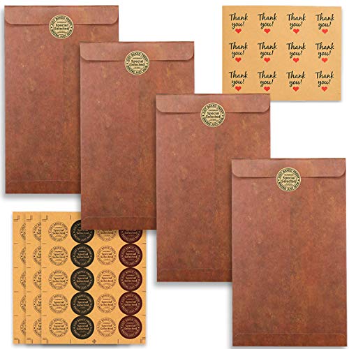 50 Stück Mini-Geschenkkarten-Umschläge,Braun Kuverts Starke Kraftpapier,für Grußkarten Weihnachten Valentinstag Geschenkkarten von YWQ
