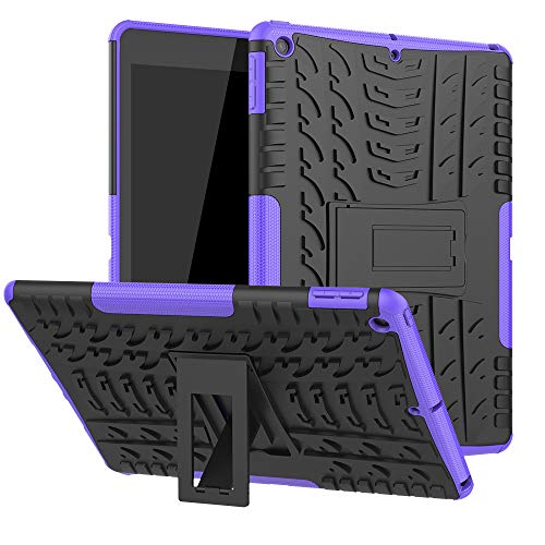 Smart Case für iPad 10.2 2019 (7. Generation), [Stoßdämpfung], robuste Ganzkörper-Schutzhülle, robuste Schutzhülle mit Ständer, passend für Apple iPad 10,2 Zoll 2019 Tablet, Violett von YWXTW