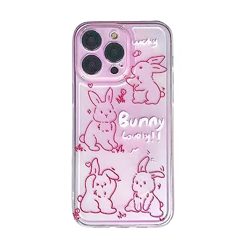 Gelber Hase Handyhülle Kompatibel mit iPhone 14 Pro, Niedliche 3D Korea Schöne Kaninchen Karotte Cartoon Hülle mit Kaninchen Halt Ständer für Frauen Mädchen von YWYUHE