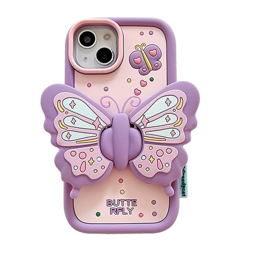 YWYUHE Lila Schmetterling Handyhülle Kompatibel mit iPhone 16, Süße 3D Korea Dopamin Schmetterling Hülle mit Schmetterlingsflügeln Klappständer Stoßfest Silikon Soft Case YWYUHE Lila Schmetterling Handyhülle Kompatibel mit iPhone 16, Süße 3D Korea Dopamin Schmetterling Hülle mit Schmetterlingsflügeln Klappständer Stoßfest Silikon Soft Case von YWYUHE