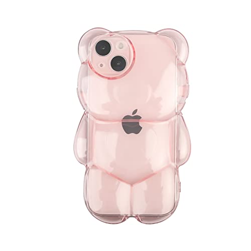 YWYUHE Lustige Handyhülle, kompatibel mit iPhone 16 Plus, süßes 3D-Design, transparent, rosa Bär, stoßfest, Kpop-Cartoon-Bär-Handyhülle für Damen und Mädchen YWYUHE Lustige Handyhülle, kompatibel mit iPhone 16 Plus, süßes 3D-Design, transparent, rosa Bär, stoßfest, Kpop-Cartoon-Bär-Handyhülle für Damen und Mädchen von YWYUHE