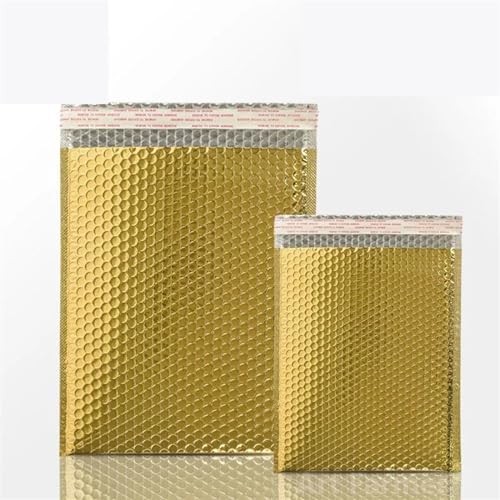 Bubble Mailer 100 Pcs Gift Envelopes Bags for Packaging Bubble Mailers Padded Envelopes Waterproof Packaging Bags Thicken Postage Bag(Gold,18 * 23cm) von YXADGML