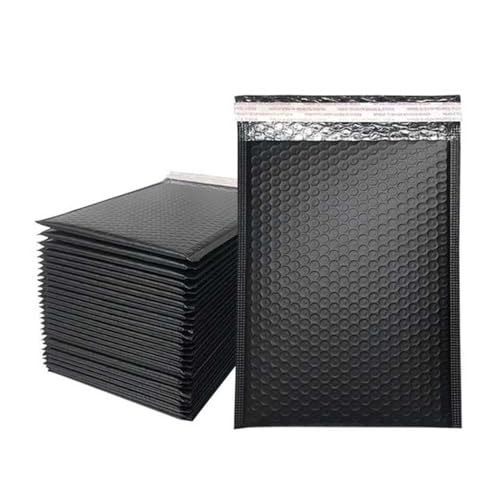 Bubble Mailer 50 Pcs Envelopes for Bags Padded Envelopes for Packaging Seal Mailing Gift Padding(Black,13 * 18cm) von YXADGML