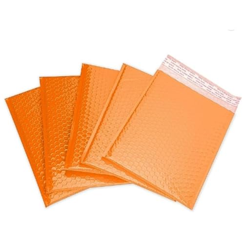 Bubble Mailer 50 Stück Luftpolsterumschläge mit stoßfesten und wasserdichten Eigenschaften for kleine Unternehmen – gepolsterte Umschläge, gefüttert, selbstklebend(Orange,11 * 13cm) von YXADGML