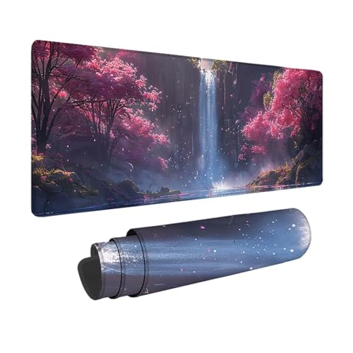 Fallen Gaming Mauspad XXL 1500 x 800mm, 3MM Genähten Kanten Mousepad Rosa Schreibtischunterlage mit rutschfeste Gummibasis, Gaming Zubehör WassXerdicht Mouse Pad für PC, Laptop, Geschenke -xy250329 von YXYBBBDOU