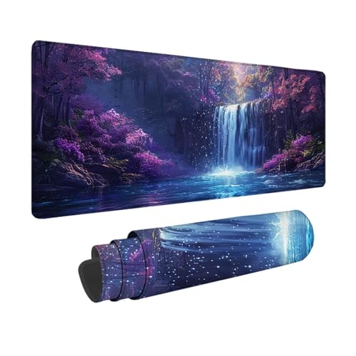 Fallen Gaming Mauspad XXL 1500x800mm, 3MM Genähten Kanten Mousepad Lila Schreibtischunterlage mit rutschfeste Gummibasis, Gaming Zubehör WassXerdicht Mouse Pad für PC, Laptop, Geschenke -xy2503U0 von YXYBBBDOU
