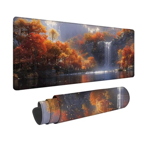 Fallen Gaming Mauspad XXL 1500x800x3mm, 3MM Genähten Kanten Mousepad Gelb Schreibtischunterlage mit rutschfeste Gummibasis, Gaming Zubehör WassXerdicht Mouse Pad für PC, Laptop, Geschenke -xy2503EM von YXYBBBDOU