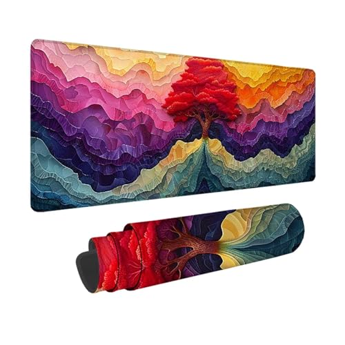 Gaming Mauspad Baum Mauspad XXL 700x300x3mm, WassXerdicht Anti-Rutsch Schreibtischunterlage Orange Farbe Mouse Pad mit Genähten Kanten für PC, Laptop Verbessert Präzision und Geschwindigkeit -xy2503D2 Gaming Mauspad Baum Mauspad XXL 700x300x3mm, WassXerdicht Anti-Rutsch Schreibtischunterlage Orange Farbe Mouse Pad mit Genähten Kanten für PC, Laptop Verbessert Präzision und Geschwindigkeit -xy2503D2 von YXYBBBDOU