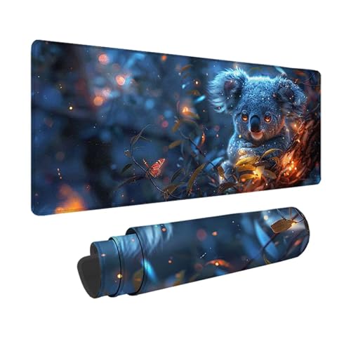 Koala Gaming Mauspad XXL 1500 x 800 mm, 3MM Genähten Kanten Mousepad Schwarz Schreibtischunterlage mit Rutschfeste Gummibasis, Gaming Zubehör WassXerdicht Mouse Pad für PC, Laptop, Geschenke -xy25034D von YXYBBBDOU