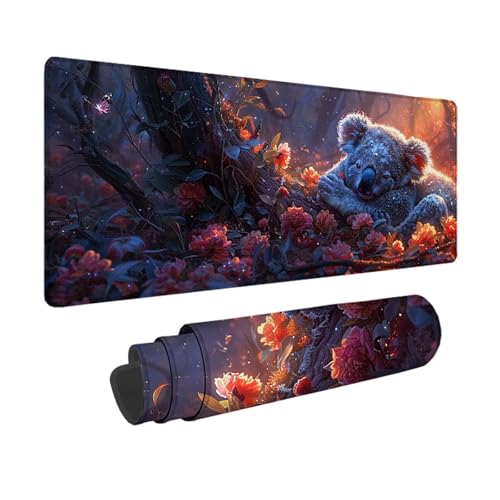 Koala Gaming Mauspad XXL 1500 x 800mm, 3MM Genähten Kanten Mousepad Schwarz Schreibtischunterlage mit rutschfeste Gummibasis, Gaming Zubehör WassXerdicht Mouse Pad für PC, Laptop, Geschenke -xy2503LA von YXYBBBDOU