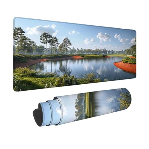 Landschaft Gaming Mauspad XXL 1500x800mm, 3MM Genähten Kanten Mousepad Grün Schreibtischunterlage mit rutschfeste Gummibasis, Gaming Zubehör WassXerdicht Mouse Pad für PC, Laptop, Geschenke -xy2503M2 von YXYBBBDOU