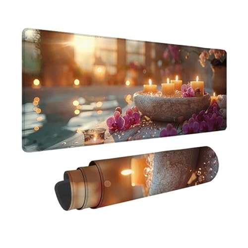 Magnolie Gaming Mauspad XXL 1500 x 800 mm, 3MM Genähten Kanten Mousepad Rosa Schreibtischunterlage mit Rutschfeste Gummibasis, Gaming Zubehör WassXerdicht Mouse Pad für PC, Laptop, Geschenke -xy2503PF von YXYBBBDOU