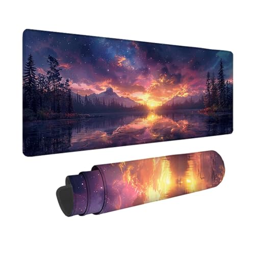 Sternenhimmel Gaming Mauspad XXL 1500 x 800mm, 3MM Genähten Kanten Mousepad Rosa Schreibtischunterlage mit rutschfeste Gummibasis, Gaming Zubehör WassXerdicht Mouse Pad für PC, Laptop -xy25031U von YXYBBBDOU