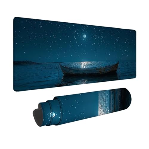 Sternenhimmel Gaming Mauspad XXL 1500x800mm, 3MM Genähten Kanten Mousepad Blau Schreibtischunterlage mit rutschfeste Gummibasis, Gaming Zubehör WassXerdicht Mouse Pad für Computer, Laptop -xy2503KZ von YXYBBBDOU