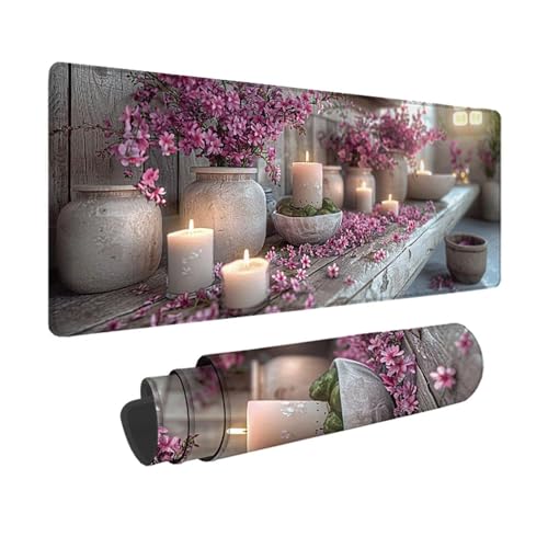 Vase Gaming Mauspad XXL 1500 x 800 mm, 3MM Genähten Kanten Mousepad Rosa Schreibtischunterlage mit rutschfeste Gummibasis, Gaming Zubehör WassXerdicht Mouse Pad für PC, Laptop, Geschenke -xy2503MM von YXYBBBDOU