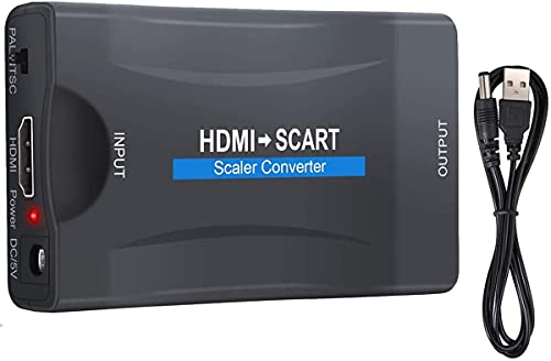 YYANG HDMI zu SCART Konverter Adapter, HDMI Eingang SCART Ausgang Composite Video HD Stereo Audio Adapter für Sky HD Blu-ray DVD HDTV TV PS3, Unterstützt PAL/NTSC-Formate(Nicht für 4K Geräte) von YYANG