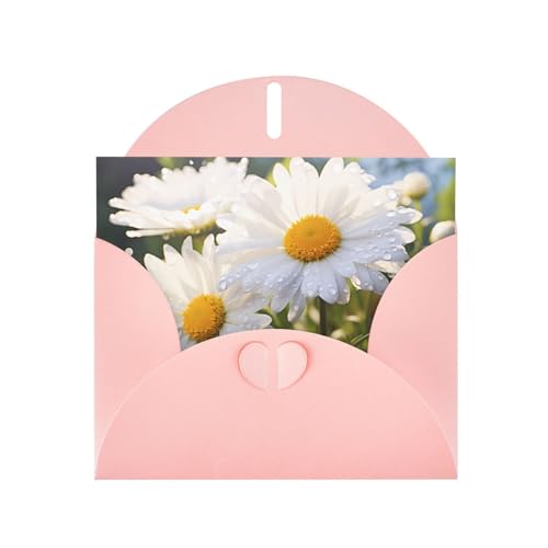 Grußkarte, Motiv: Gänseblümchen, 10,2 x 15,2 cm, für Geburtstagskarte, Party-Einladungen, Rosa / Weiß von YYHWHJDE