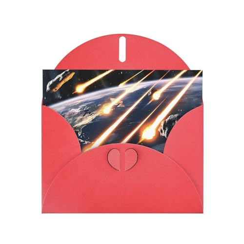 Red YYHWHJDE Meteorit Impact-Bild-Grußkarte, 15,2 x 10,2 cm, mit doppelseitigem Perleffekt und umweltfreundlicher Tinte von YYHWHJDE