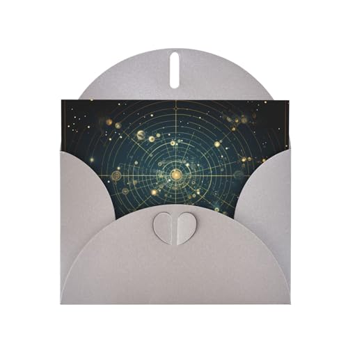 YYHWHJDE Graue Sternzeichen Konstellation Weltraumdruck hochwertiges Perlpapier Grußkarte : 10,2 x 15,2 cm, für Geburtstagskarte, Party-Einladungskarte von YYHWHJDE