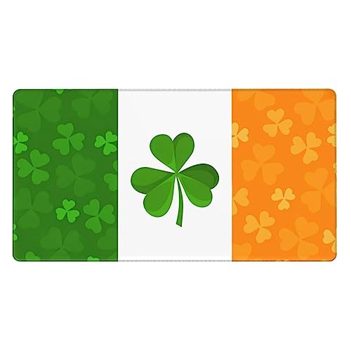 YYHWHJDE Großes Gaming-Mauspad mit irischer Flagge, 40,6 x 74,9 cm: starke Haftung und Haltbarkeit, verdickt und rutschfest von YYHWHJDE