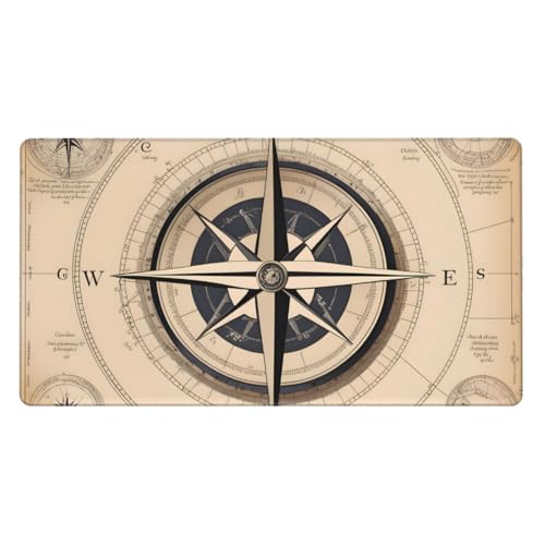 YYHWHJDE Kompass-Navigationsmuster, großes Büro-Gaming-Mauspad, 40,6 x 74,9 cm: starke Haftung und Haltbarkeit, verdickt und rutschfest von YYHWHJDE