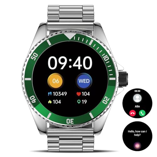 YYKY Smartwatch Herren Damen,Smartwatch mit Telefonfunktion Fitness Tracker Outdoor Smartwatch,Heart Rate/Sleep Monitor/Pedometer/Calories Activity Tracker for Android iPhone (Stahlstreifen) von YYKY