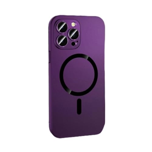 Superideamall Super Idea Mall Phone Case,Magnetic Charging Matte Protective Case,Snap Frame Phone Case for 15 14 13 Pro Max (for iPhone12Promax,Purple) von YYPLT