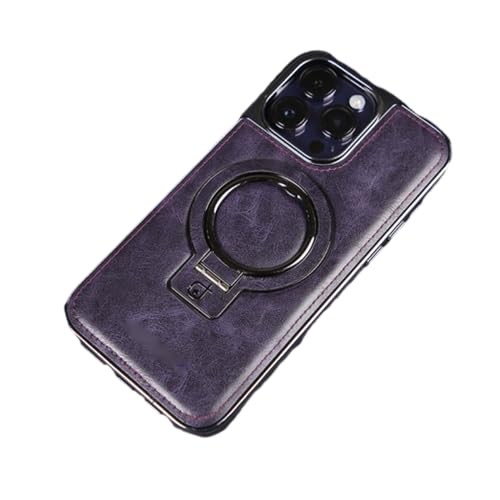 YYPLT luxuriöse for iPhone-hülle aus Leder,luxuriöse for iPhone-hülle aus Leder mit unsichtbarem ständer,luxuriöse hülle aus Leder for iPhone 15 14 13 Pro Max (Dark Purple,for iPhone12Pro) von YYPLT