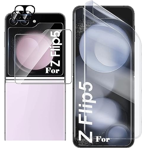 [2+2+2 Stück] Schutzfolie Kompatibel für Samsung Galaxy Z Flip 5, Weiche TPU Innere Schutzfolie + 9H Härte Externe für Panzerglasfolie +Linse Schutzfolie, HD Displayschutzfolie, Anti-Kratzen (2023) von YYST