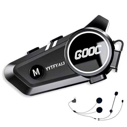 YYTFY Motorrad Bluetooth Headset Intercom Motorradhelm Headset mit Sprachassistent Motorradhelm Universal-Lautsprecher wasserdicht 1500mAh Batterie (Radfahren/Skifahren/Klettern) von YYTFY