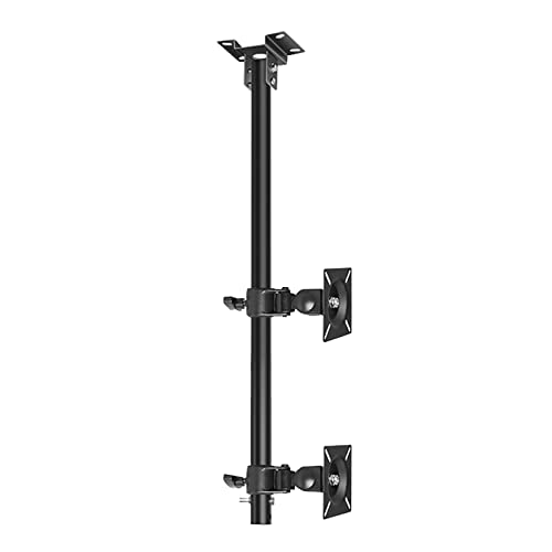 Decken-TV-Halterung, Metall-Erweiterungsschraube, drehbar, neigbar, Decken-TV-Halterung, passend für 30,5-68,6 cm Flachbildfernseher, bis zu 100 x 100 mm (Farbe: Einzelbildschirm) (Doppelbildschirm) von YYWTXC
