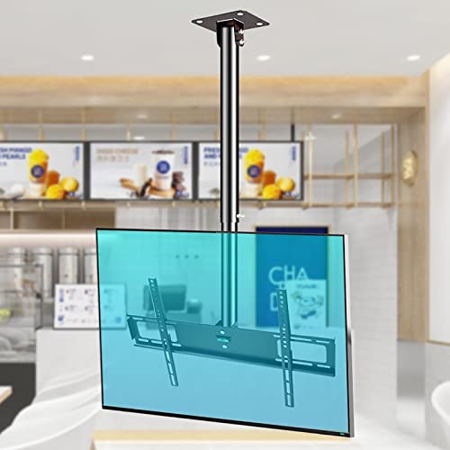 Deckenhalterung, TV-Halterung, klappbar, hält Bildschirme bis zu 55 kg, neigbare Teleskophalterung, passend für die meisten 66-127 cm Flachbildschirme (Größe: 1 m) (3 m) von YYWTXC