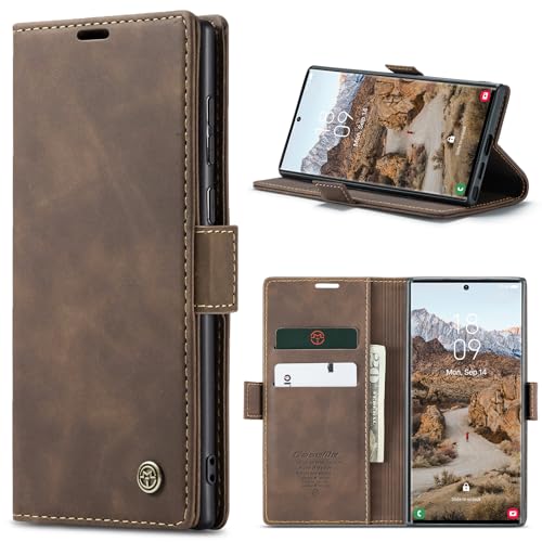 YZBYFON CaseMe für Samsung Galaxy S24 Ultra Wallet Case, weiches Leder Flip Case mit magnetischem Ständer, präzise Aussparungen, vollständiger Schutz, 2 Kartenfächer, 1 Seitentasche, Braun YZBYFON CaseMe für Samsung Galaxy S24 Ultra Wallet Case, weiches Leder Flip Case mit magnetischem Ständer, präzise Aussparungen, vollständiger Schutz, 2 Kartenfächer, 1 Seitentasche, Braun von YZBYFON
