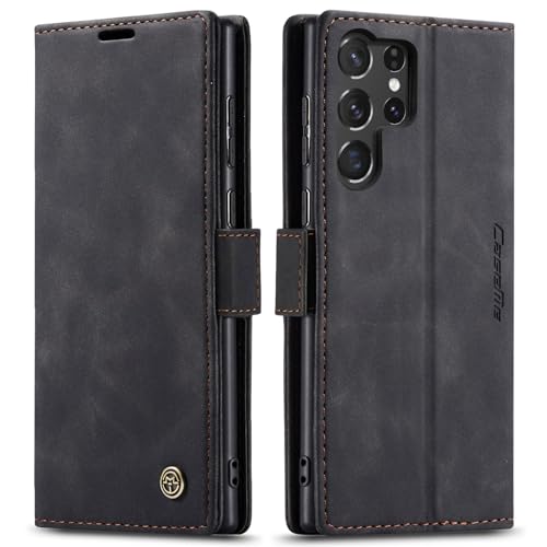CaseMe Schutzhülle für Samsung Galaxy S25 Ultra, weiches PU-Leder, Klappetui, magnetischer Ständer, Klapphülle mit Ausweis- und Kreditkartenfächern, Schwarz, S25 Ultra CaseMe Schutzhülle für Samsung Galaxy S25 Ultra, weiches PU-Leder, Klappetui, magnetischer Ständer, Klapphülle mit Ausweis- und Kreditkartenfächern, Schwarz, S25 Ultra von YZBYFON