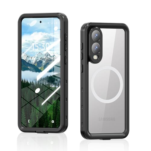 Wasserdichte Hülle, kompatibel mit Samsung Galaxy S25 Edge, IP68 wasserdicht, zertifiziert, stoßfest, staubdicht, schneefest, Ganzkörperschutz, vollständig versiegelte Unterwasserabdeckung (Schwarz Wasserdichte Hülle, kompatibel mit Samsung Galaxy S25 Edge, IP68 wasserdicht, zertifiziert, stoßfest, staubdicht, schneefest, Ganzkörperschutz, vollständig versiegelte Unterwasserabdeckung (Schwarz von YZBYFON