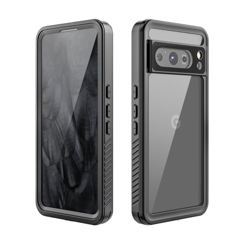 Wasserdichte Schutzhülle für Google Pixel 8 Pro (6,7), IP68-zertifiziert, stoßfest, staubdicht, schneefest, Ganzkörperschutz, vollständig versiegelt, Unterwasserabdeckung, Schwarz, Pixel 8 Pro von YZBYFON