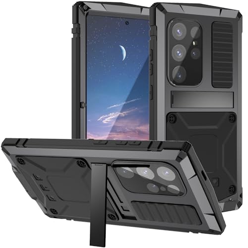 YZBYFON Metall Hülle für Samsung Galaxy S24 Ultra mit Ständer, Militär Bumper Silikon Rugged Case, Stoßfest Staubdicht Schwerlastschutz Eingebauter Displayschutz (Schwarz) YZBYFON Metall Hülle für Samsung Galaxy S24 Ultra mit Ständer, Militär Bumper Silikon Rugged Case, Stoßfest Staubdicht Schwerlastschutz Eingebauter Displayschutz (Schwarz) von YZBYFON