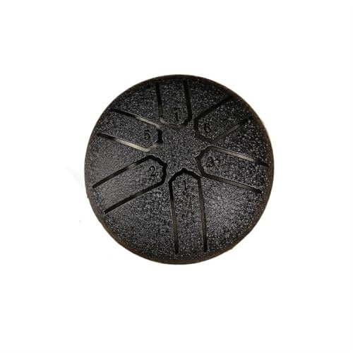 3 Zoll 6 Noten Regentrommel Mini Handpan Trommel Outdoor Instrument Dekoration Yoga Meditation Stahlzungentrommel Regenspiel Ornament für Musikheilung(Black) von YZDKR