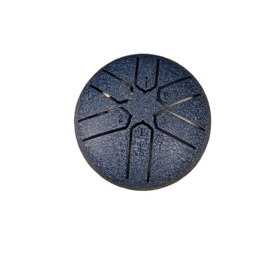 3 Zoll 6 Noten Regentrommel Mini Handpan Trommel Outdoor Instrument Dekoration Yoga Meditation Stahlzungentrommel Regenspiel Ornament für Musikheilung(Blue) von YZDKR