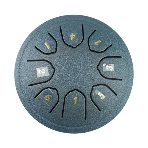 4,5 Zoll 8 Tone Steel Tongue Drum Mini Hand Pan Drums Drumsticks Musik Tamburin Trommel mit Zubehör Instrument für Musikheilung(Blue) von YZDKR